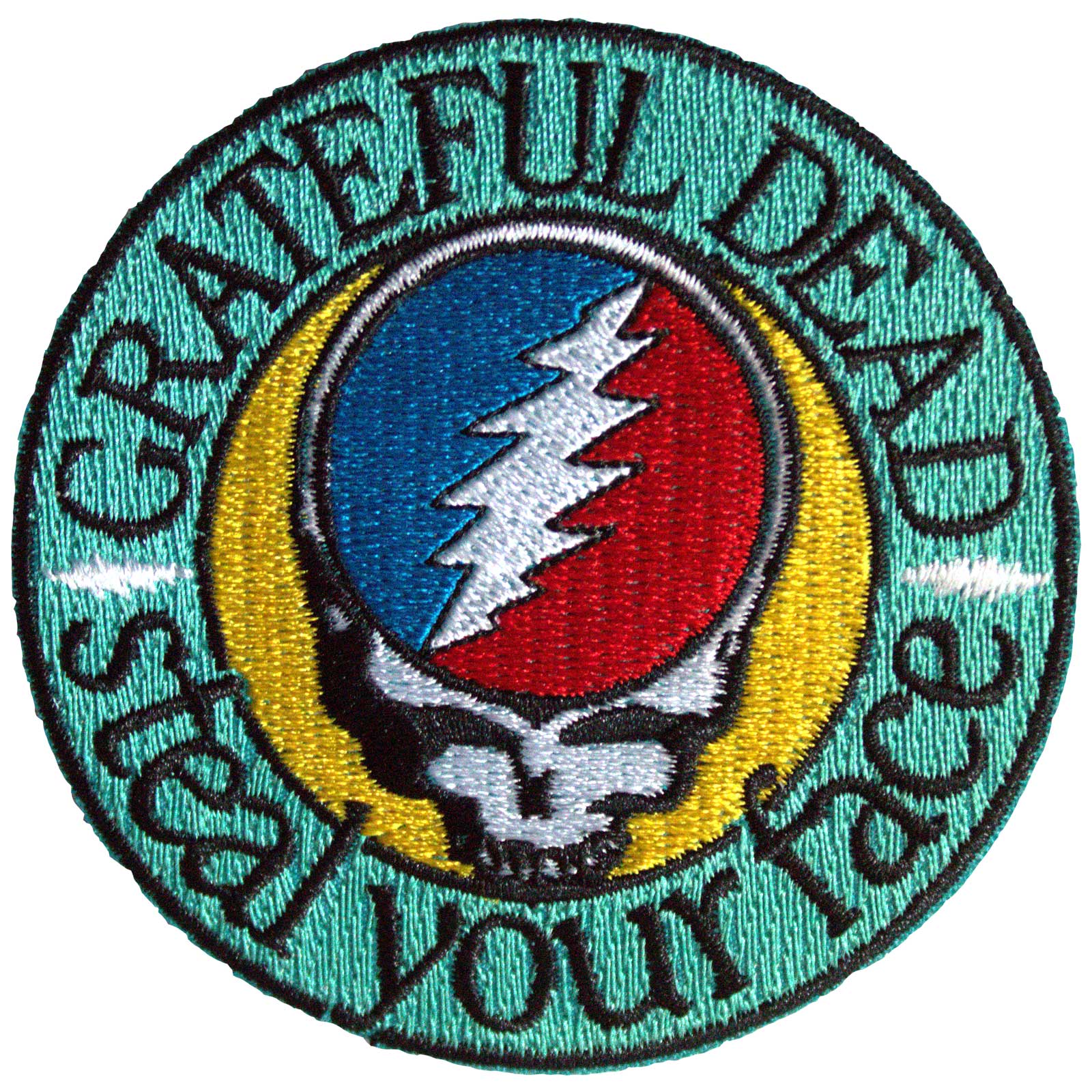 Grateful Dead Circular Standard Patch: Steal Your Face Text Emblem