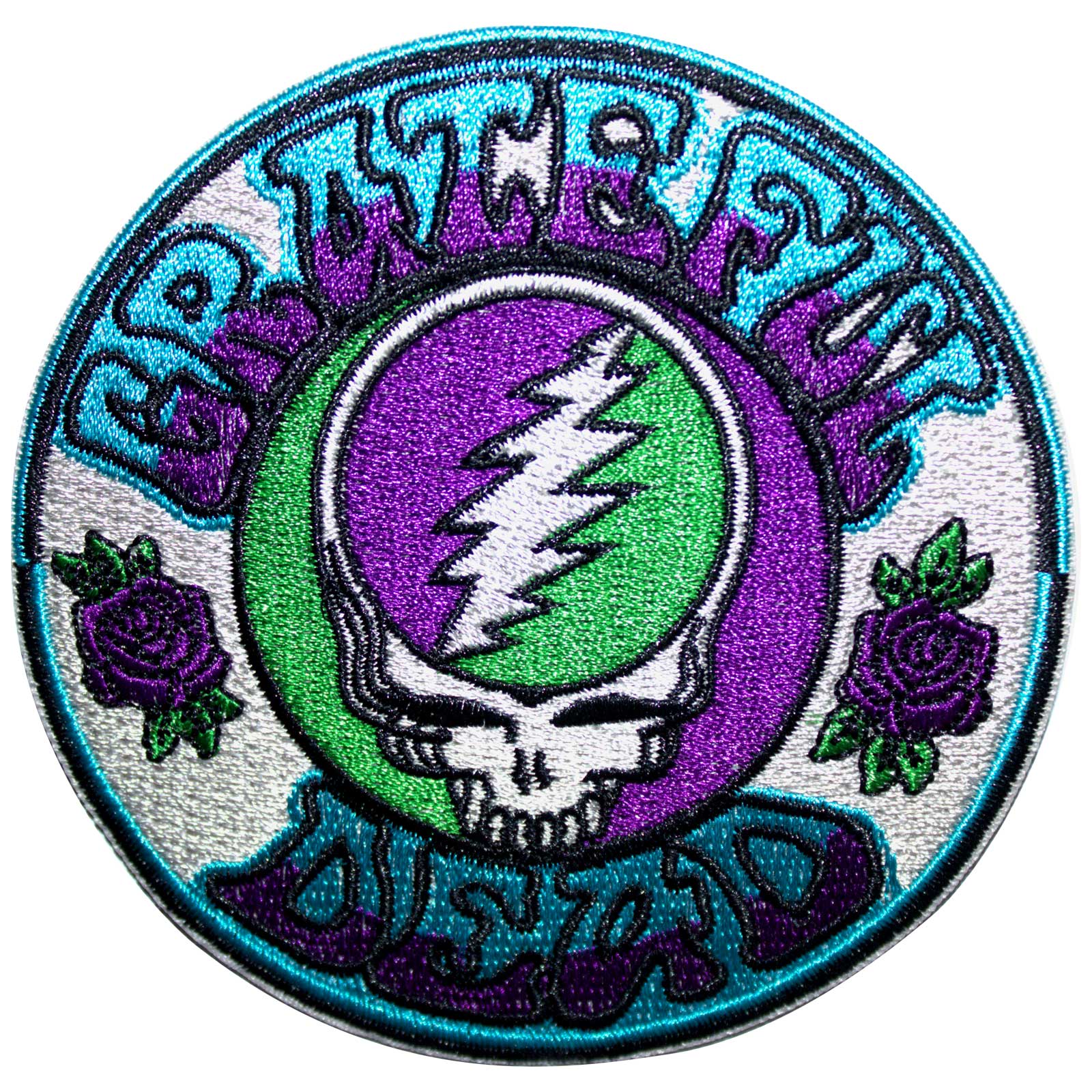 Grateful Dead Circular Standard Patch: Steal Your Face Purple/Green