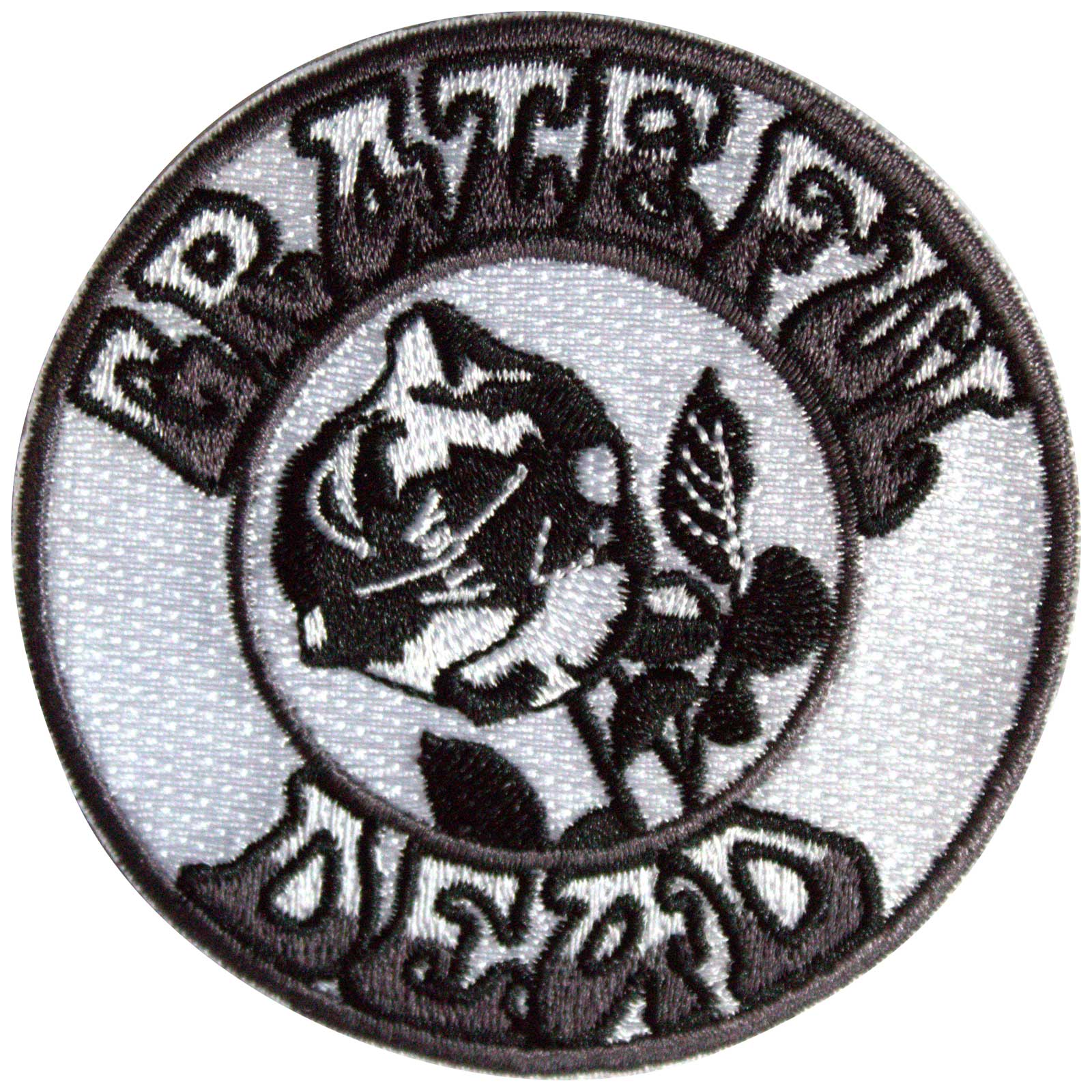Grateful Dead Circular Standard Patch: Black & White Rose