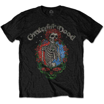 Grateful Dead Unisex T-Shirt: Floral Stealie (Black)