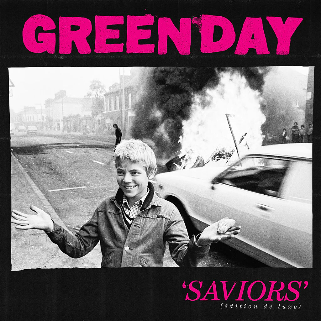 Green Day - Saviors (édition de luxe) [expanded w/ 7 bonus tracks] - 2LP - Pink & White Vinyl