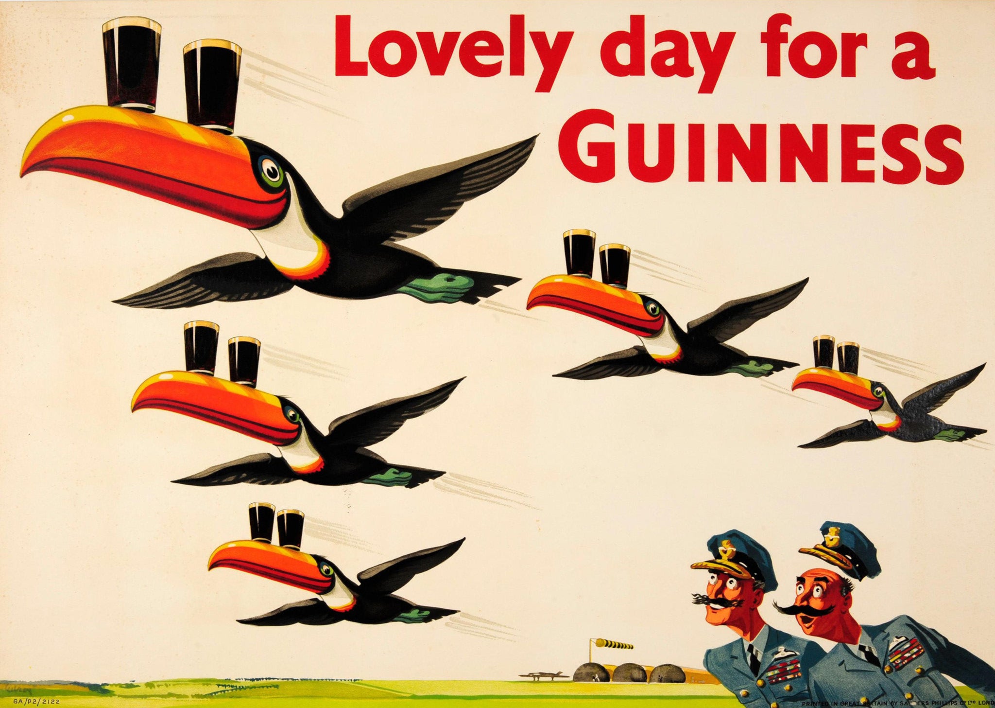 Guinness - Lovely Day for a Guinness (Flying Toucans) - A4 Mini Print/Poster