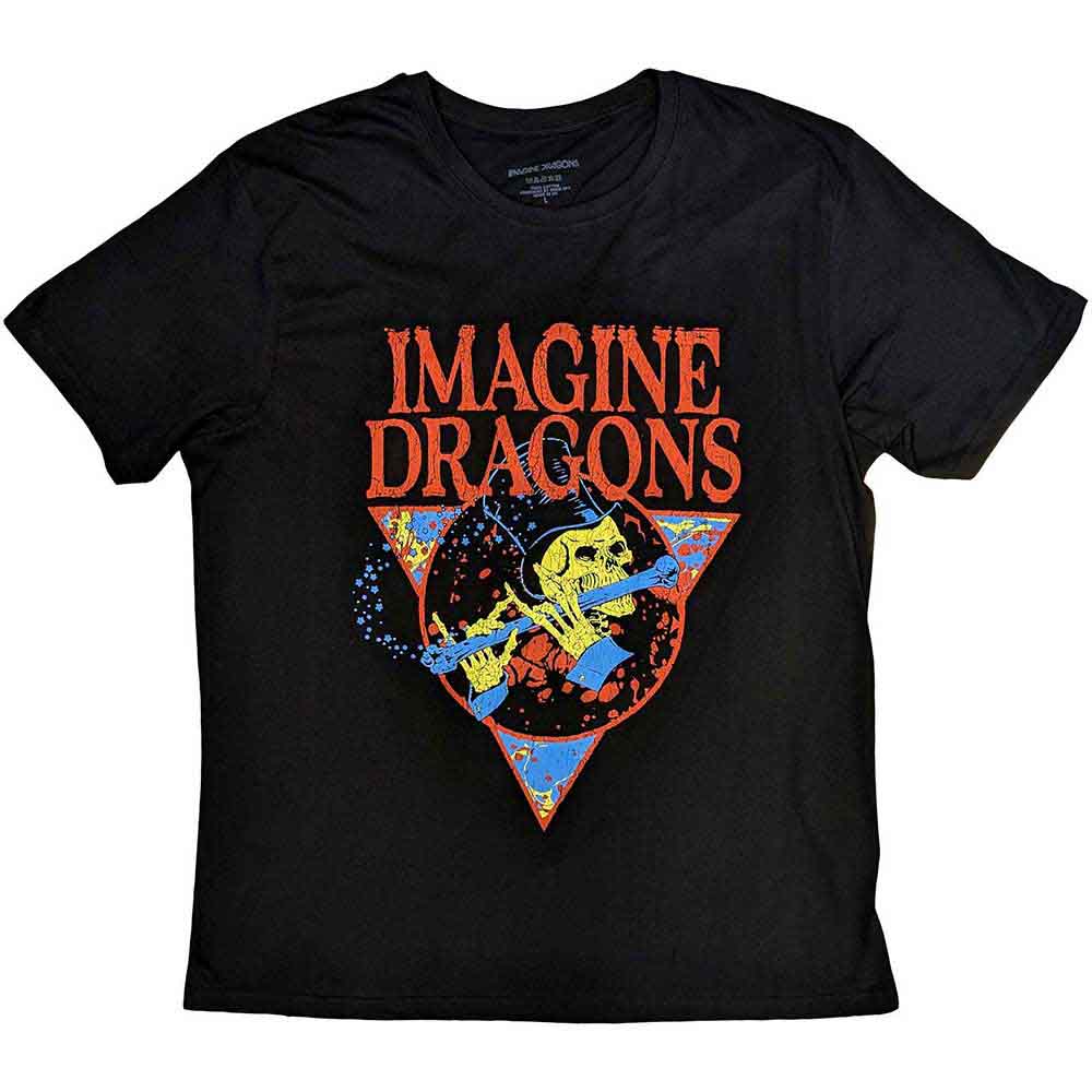 Imagine Dragons Unisex T-Shirt: Skeleton Flute (Black)
