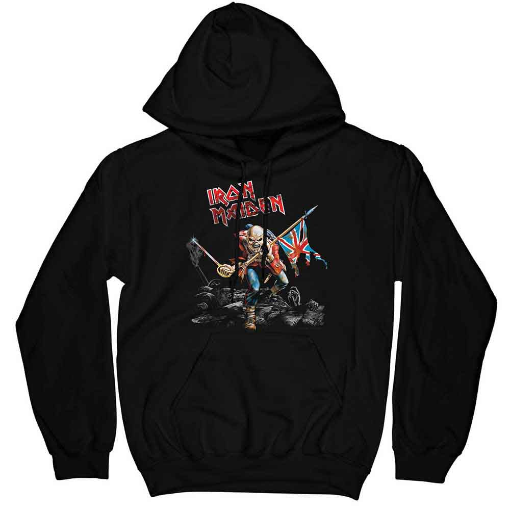 Iron Maiden Unisex Pullover Hoodie: The Trooper (Black)