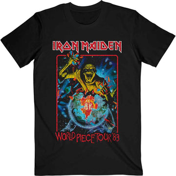 Iron Maiden Unisex T-Shirt: World Piece Tour '84 V.1. (Black)