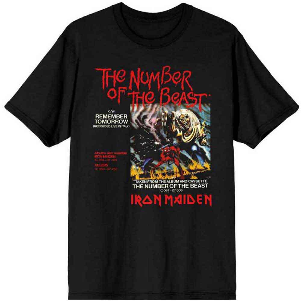 Iron Maiden Unisex T-Shirt: Number Of The Beast Vinyl Promo Sleeve (Black)