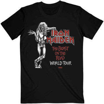 Iron Maiden Unisex T-Shirt: Beast Over Hammersmith World Tour '82 (Black)