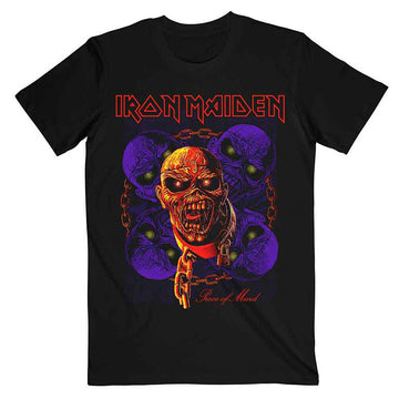 Iron Maiden Unisex T-Shirt: Piece of Mind Multi Head Eddie (Black)