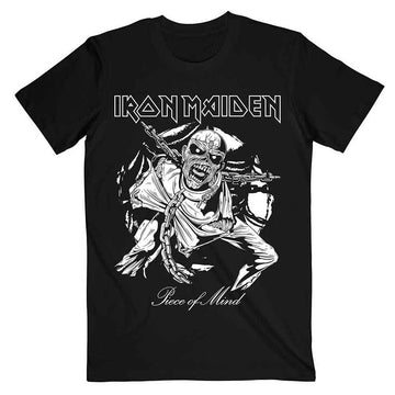 Iron Maiden Unisex T-Shirt: Piece of Mind Mono Eddie (Black)