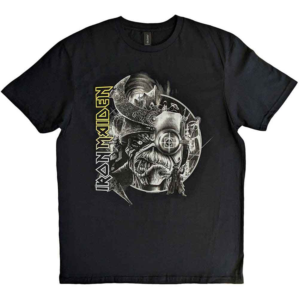 Iron Maiden Unisex T-Shirt: The Future Past Tour '23 Greyscale (Black)