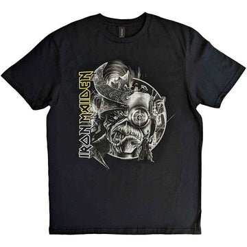 Iron Maiden Unisex T-Shirt: The Future Past Tour '23 Greyscale (Black)
