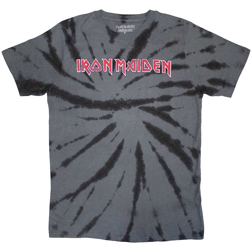 Iron Maiden Unisex T-Shirt: Logo (Charcoal Grey) (Wash Collection)