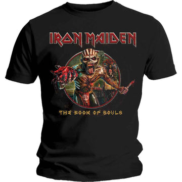 Iron Maiden Unisex T-Shirt: Book of Souls Eddie Circle (Black)