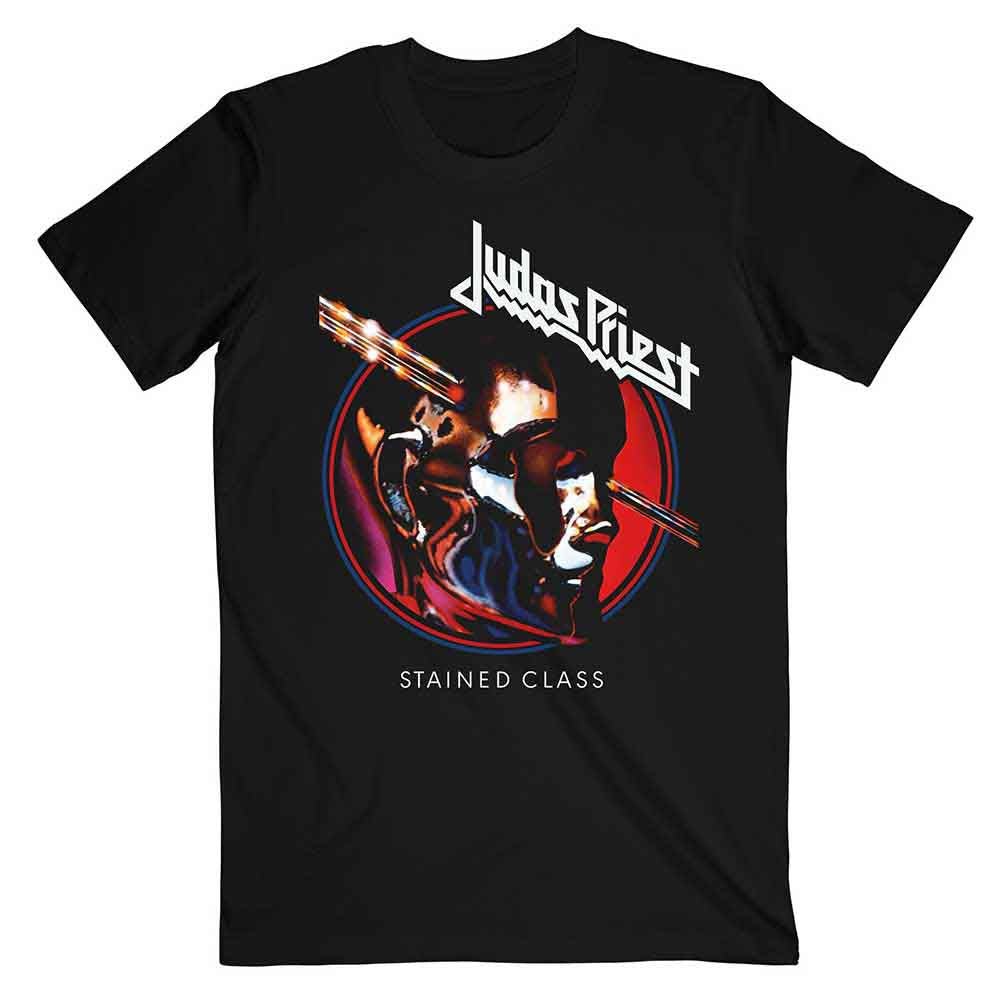 Judas Priest Unisex T-Shirt: Stained Class Album Circle (Black)