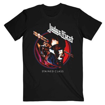 Judas Priest Unisex T-Shirt: Stained Class Album Circle (Black)