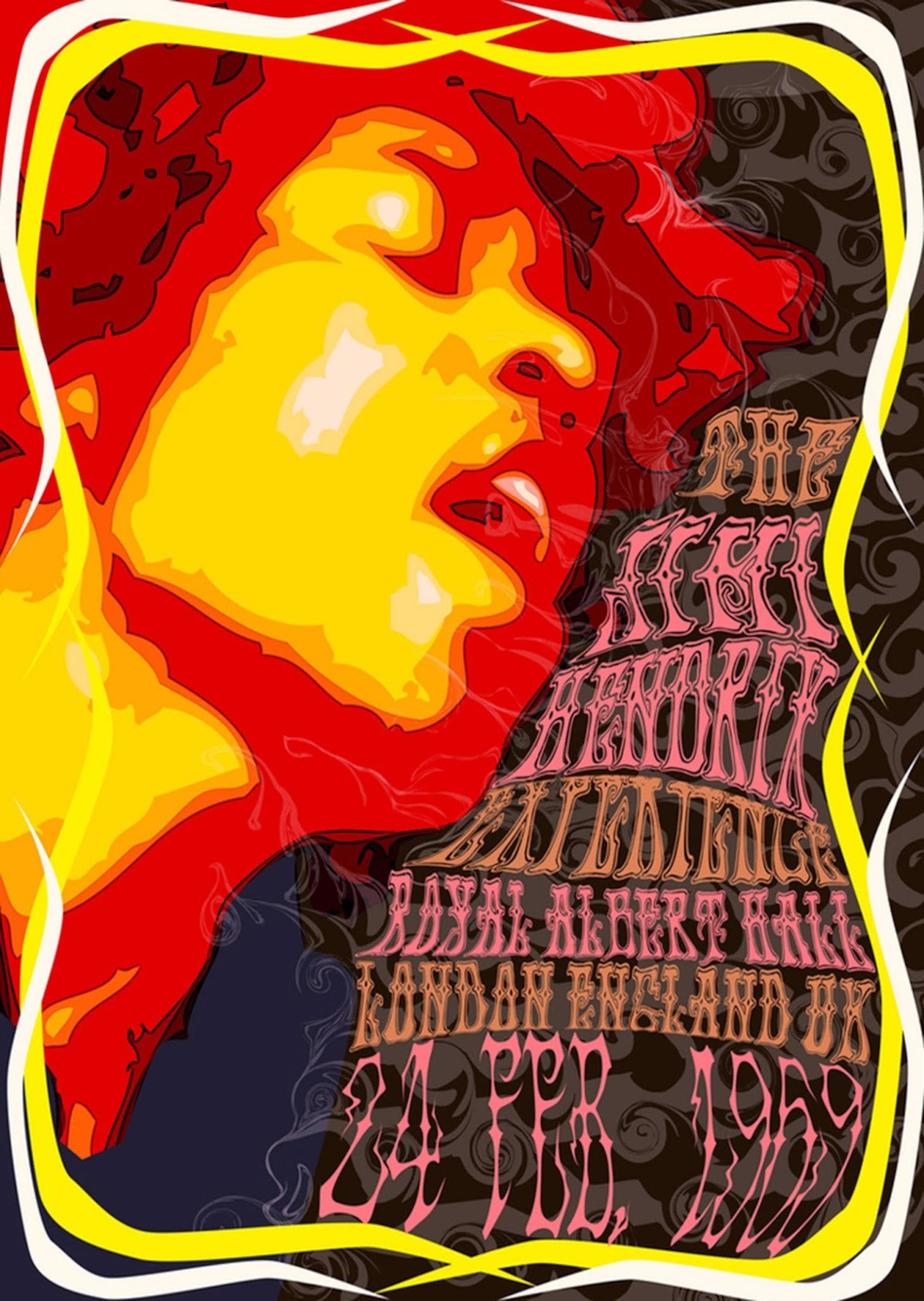 Jimi Hendrix - Royal Albert Hall - 1969 - A4 Mini Print/Poster