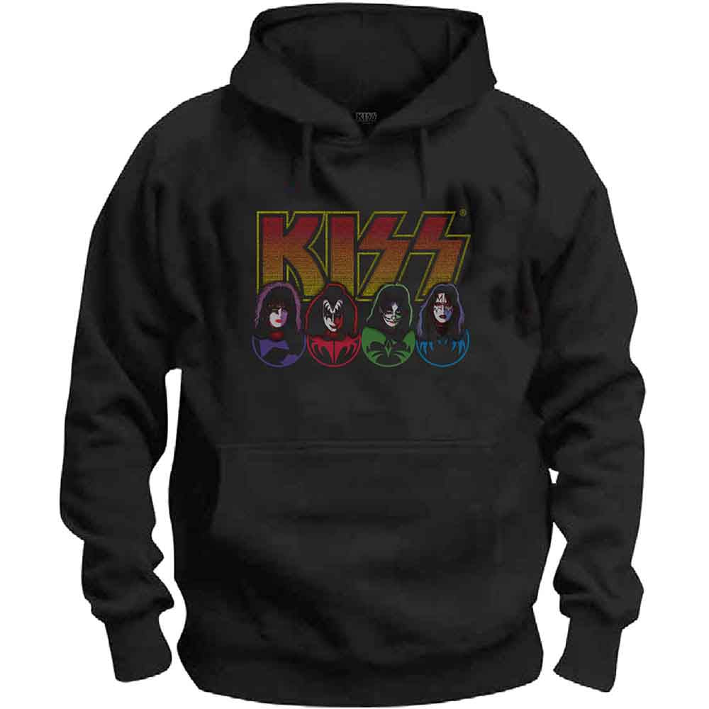 KISS Unisex Pullover Hoodie: Logo, Faces & Icons (Black)