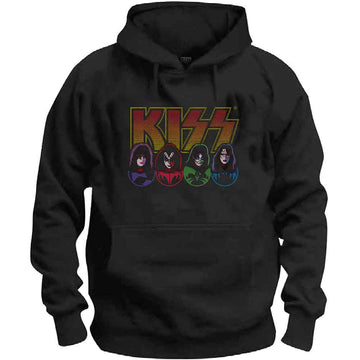 KISS Unisex Pullover Hoodie: Logo, Faces & Icons (Black)