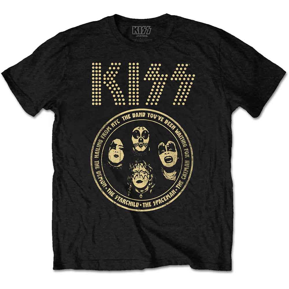 KISS Unisex T-Shirt: Band Circle (Black)