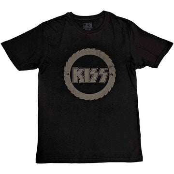KISS Unisex T-Shirt: Buzzsaw Logo (Black) (Hi-Build)