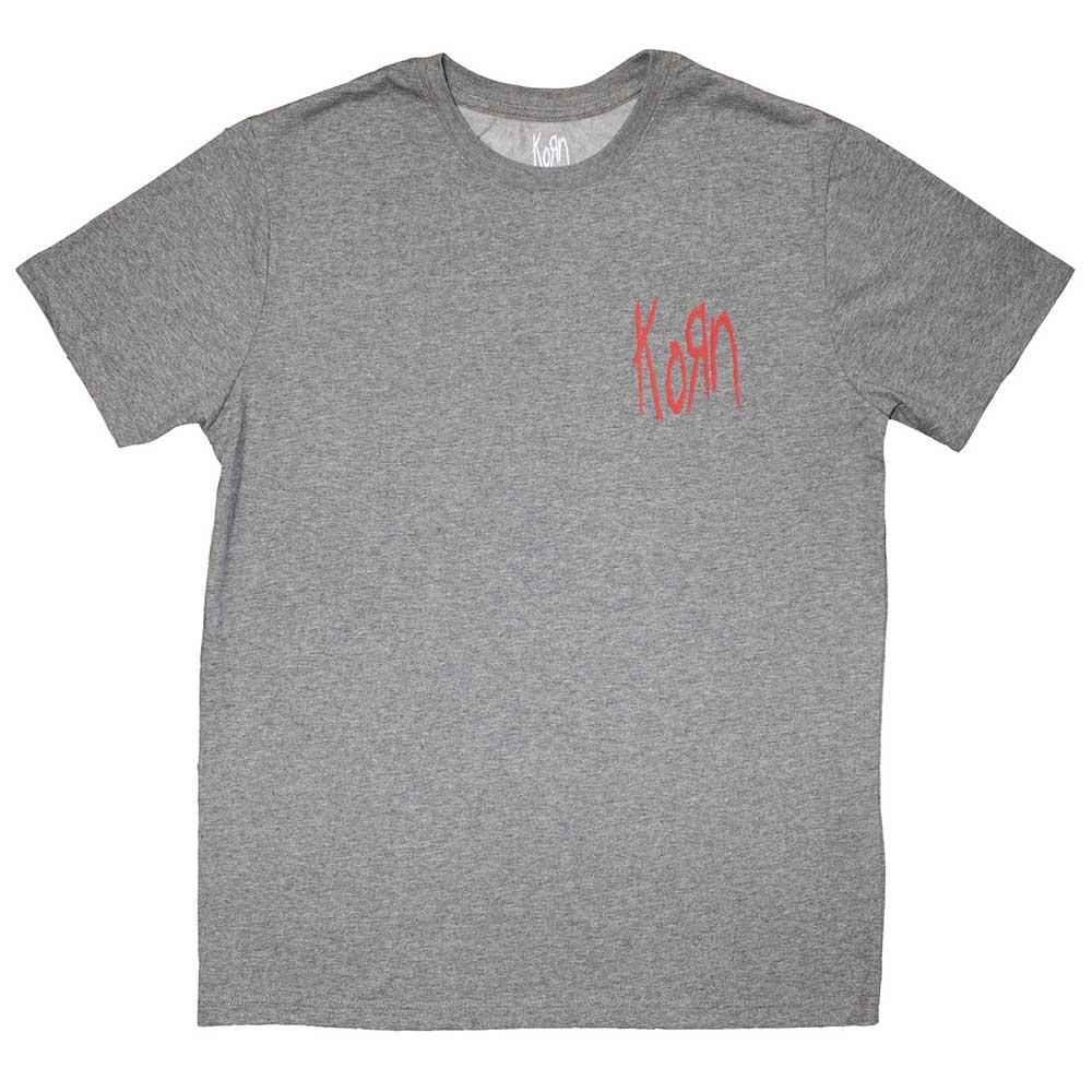 Korn Unisex T-Shirt: Mini Red Logo (Grey)