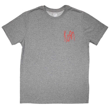 Korn Unisex T-Shirt: Mini Red Logo (Grey)