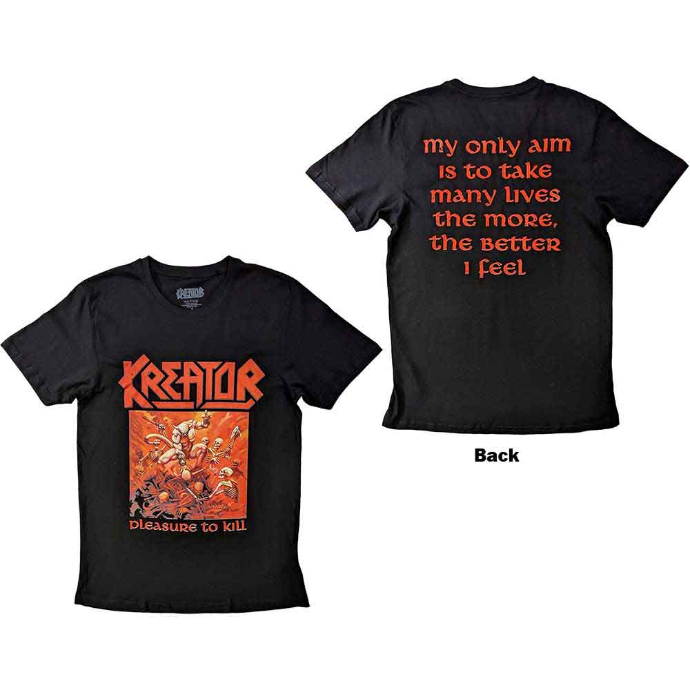 Kreator Unisex T-Shirt: Pleasure To Kill (Black) (Back Print)
