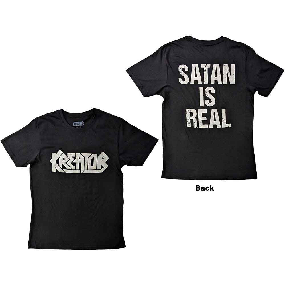 Kreator Unisex T-Shirt: Satan Is Real (Black) (Back Print)