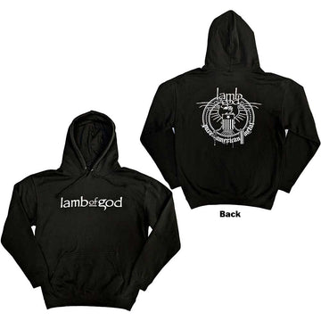 Lamb Of God Unisex Pullover Hoodie: Skeleton Eagle (Black) (Back Print)