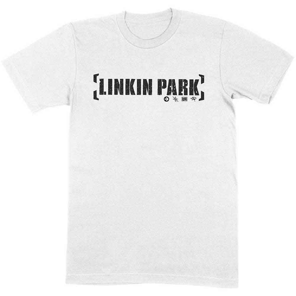 Linkin Park Unisex T-Shirt: Bracket Logo - White