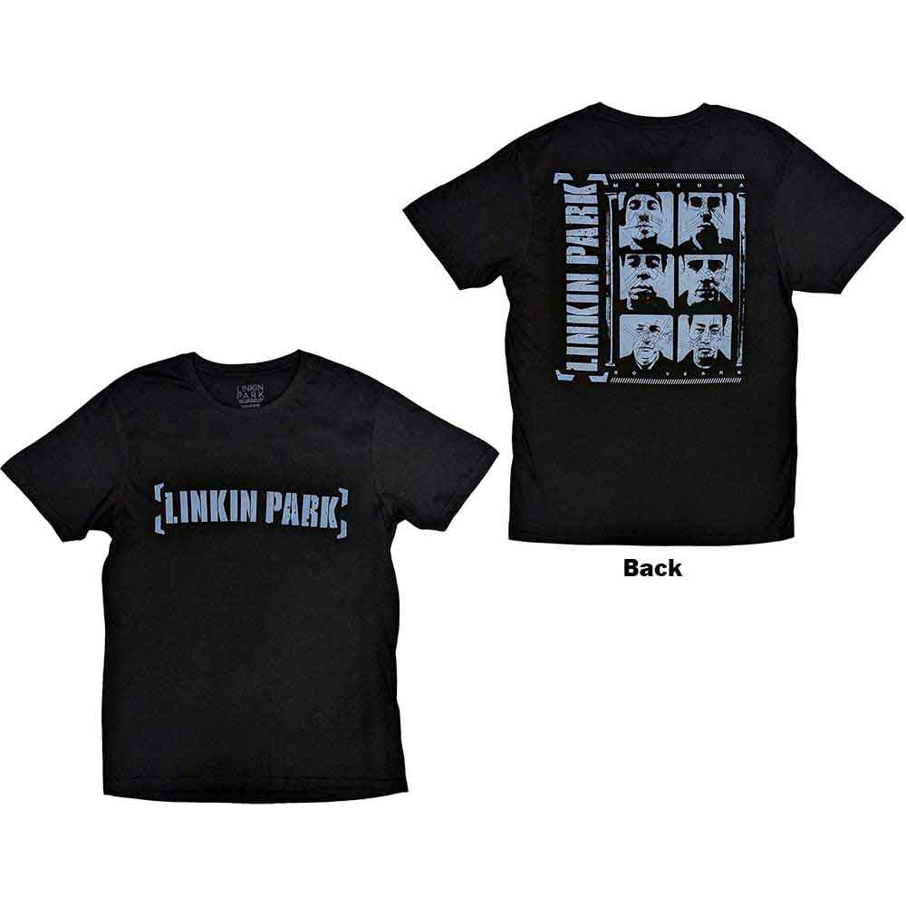 Linkin Park Unisex T-Shirt: Meteora Portraits (Black) (Back Print)