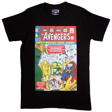 Marvel Comics Unisex T-Shirt: Earth's Mightiest... Comic Cover (Black)