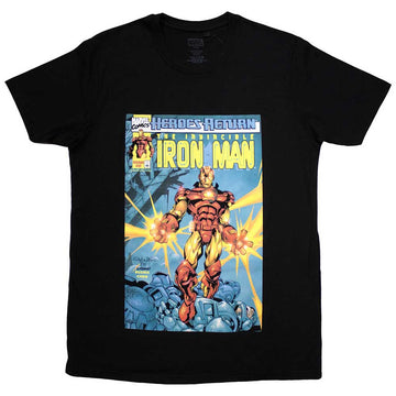 Marvel Comics Unisex T-Shirt: Invincible Iron Man Comic Cover (Black)