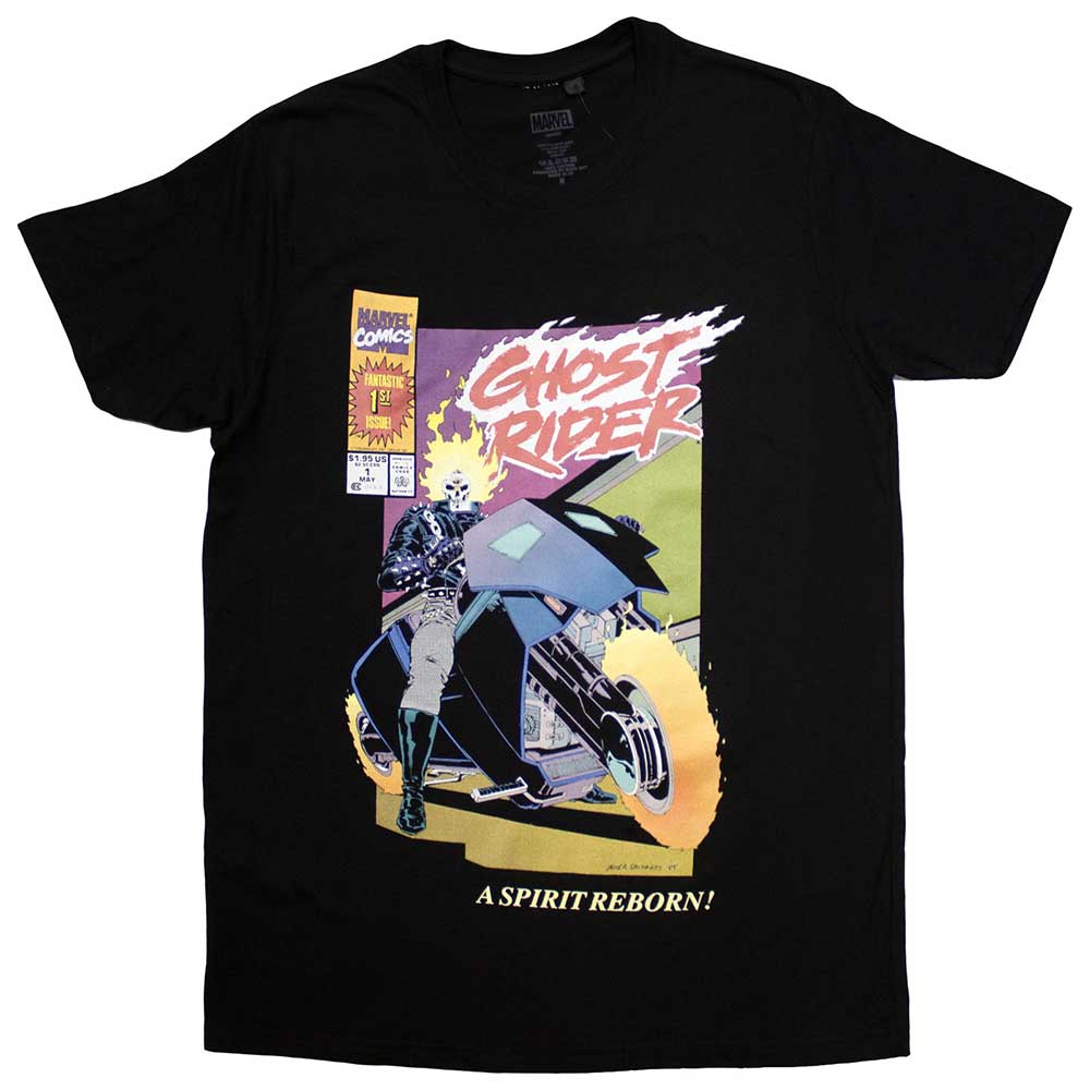 Marvel Comics Unisex T-Shirt: Ghost Rider Spirit Reborn Comic Cover (Black)