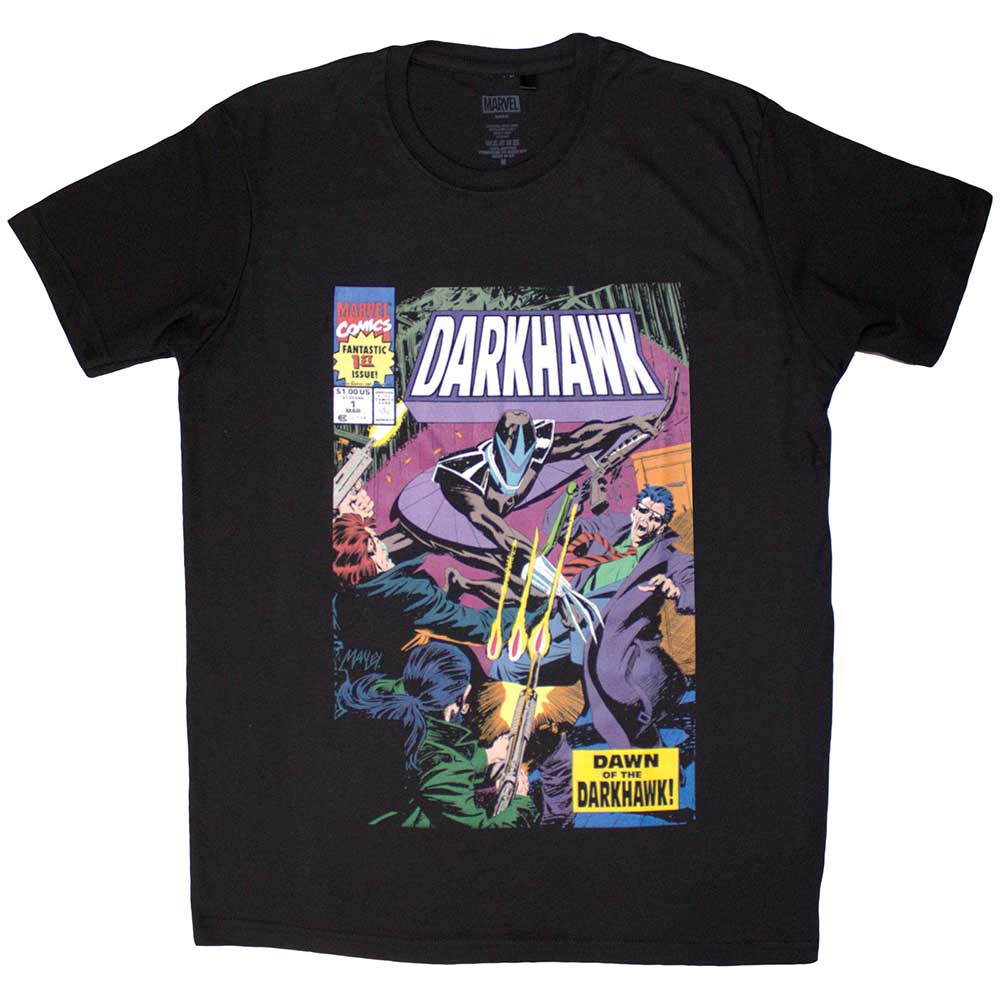 Marvel Comics Unisex T-Shirt: Darkhawk Comic Cover (Black)