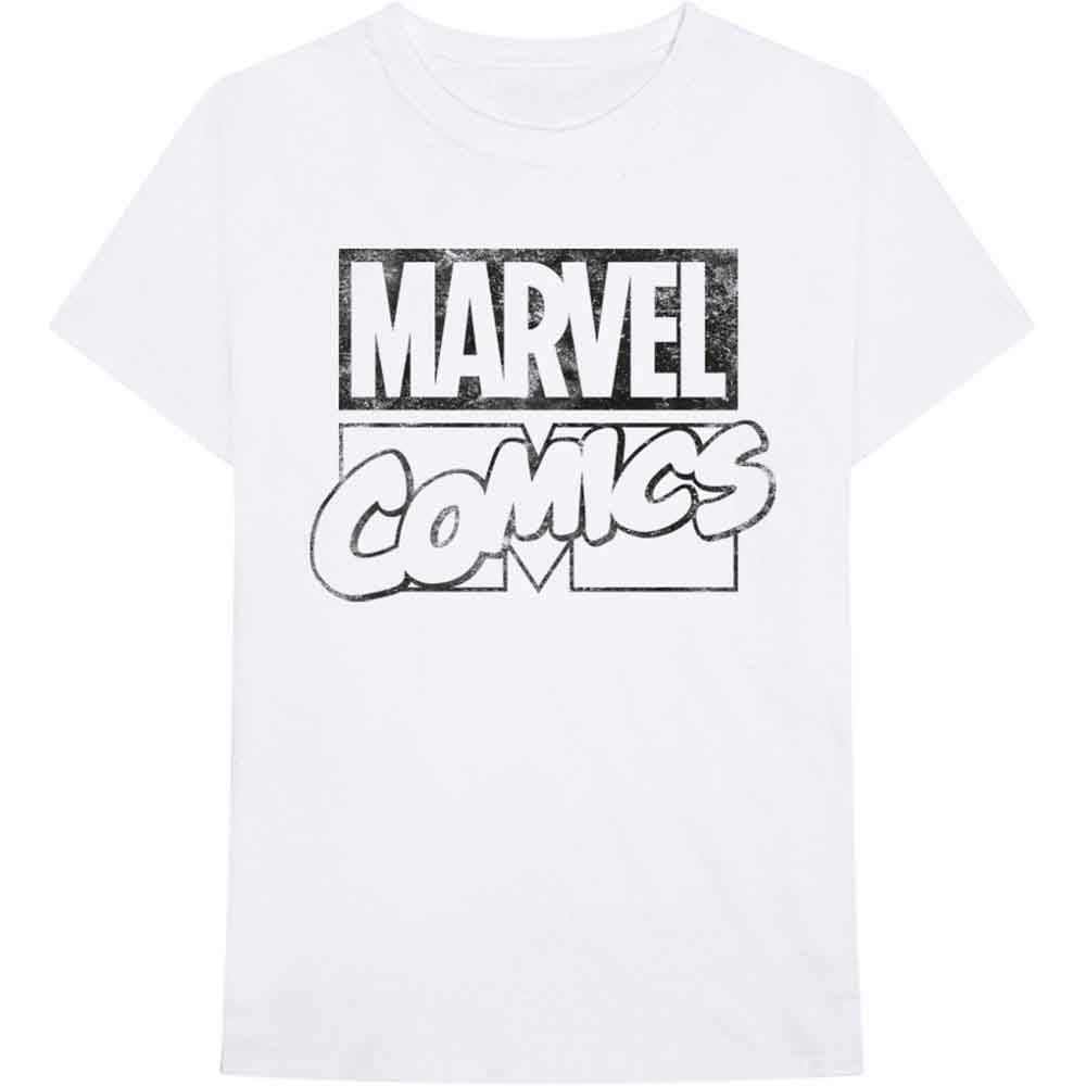 Marvel Comics Unisex T-Shirt: Logo (White)