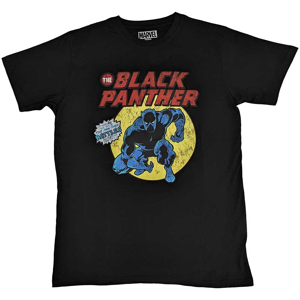 Marvel Comics Unisex T-Shirt: Black Panther Retro Comic (Black)