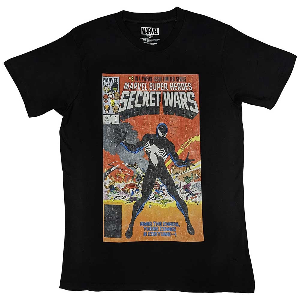Marvel Comics Unisex T-Shirt: Spiderman Secret Wars Vintage (Black)