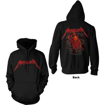 Metallica Unisex Pullover Hoodie: Skull Screaming Red (Black) (Back Print)
