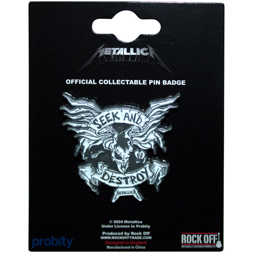 Metallica Pin Badge: Seek & Destroy