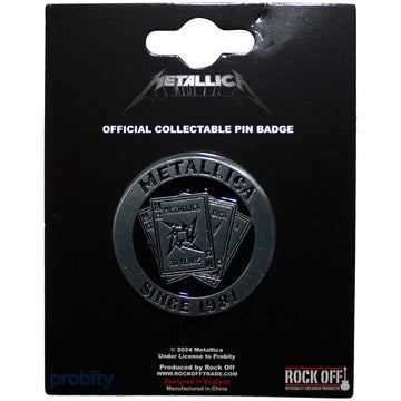 Metallica Pin Badge: 30th Anniversary Playing Card