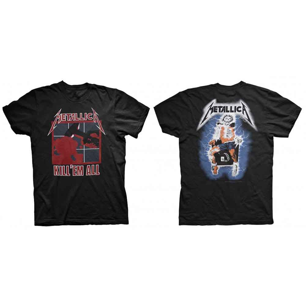 Metallica Unisex T-Shirt: Kill 'Em All (Black) (Back Print)