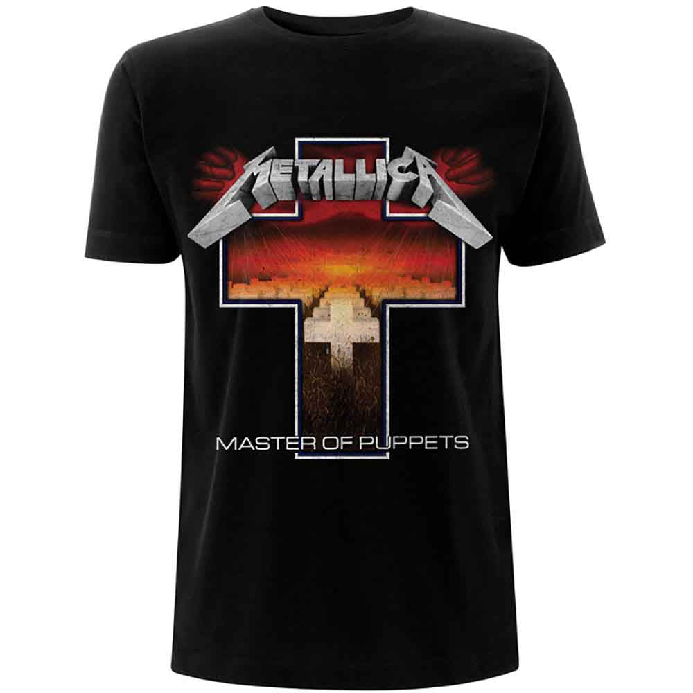 Metallica Unisex T-Shirt: Master of Puppets Cross (Black)