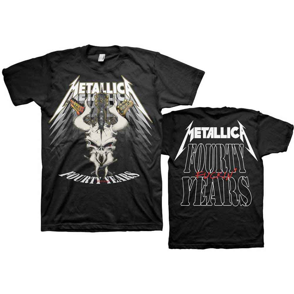Metallica Unisex T-Shirt: 40th Anniversary Forty Years (Black) (Back Print)
