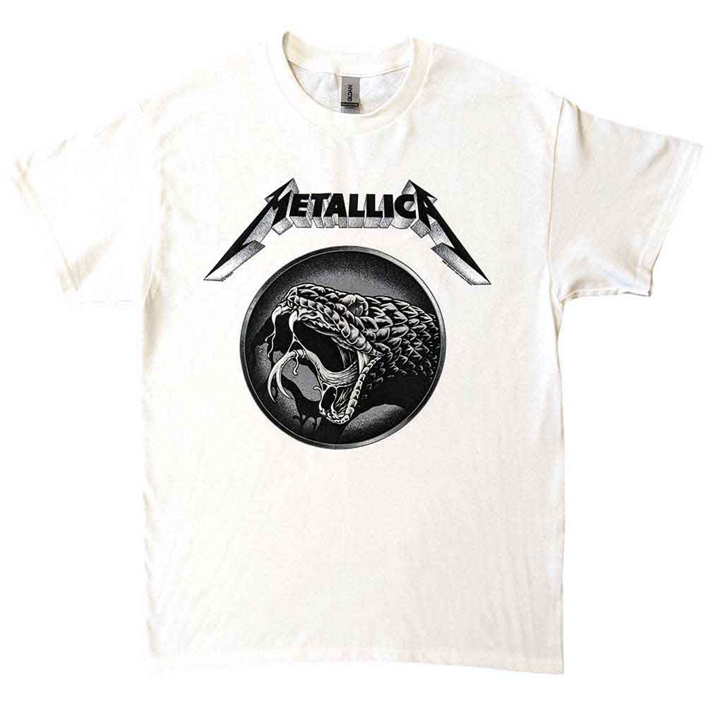 Metallica Unisex T-Shirt: Black Album Poster (White)