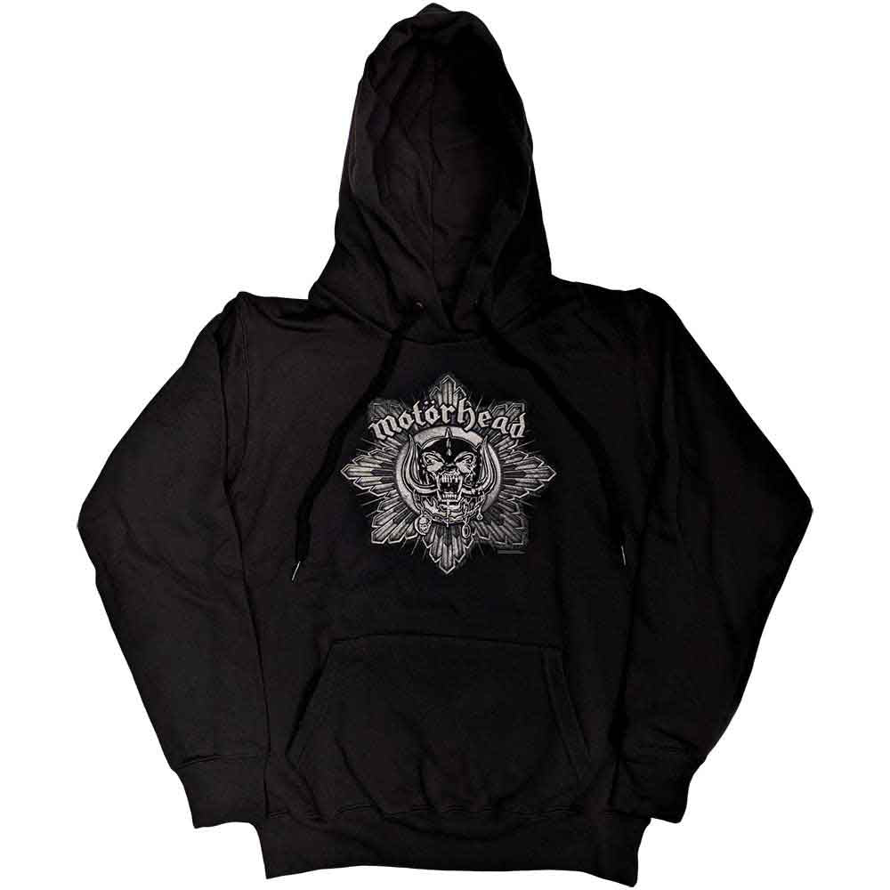 Motorhead Ladies Pullover Hoodie: Pig Badge (Black)