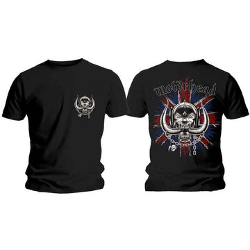 Motorhead Unisex T-Shirt: British War Pig & Logo (Black) (Back Print)