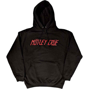 Motley Crue Unisex Pullover Hoodie: Distressed Logo (Black)