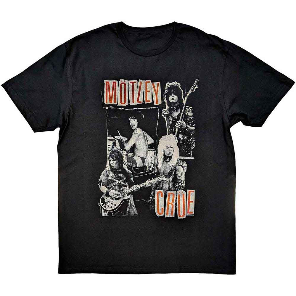 Motley Crue Unisex T-Shirt: Vintage Punk Collage (Black)