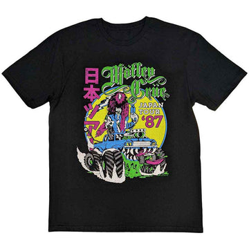 Motley Crue Unisex T-Shirt: Girls Girls Girls Japanese Tour '87 (Black)